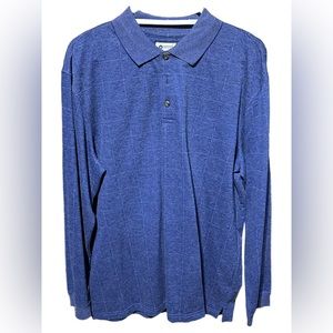 Haggar Blue Button Down Long Sleeved Shirt